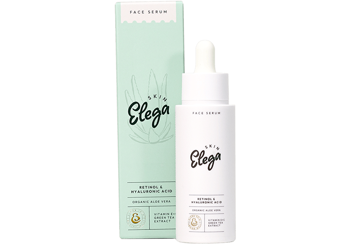 Skin Elega day cream jar and box with product information.